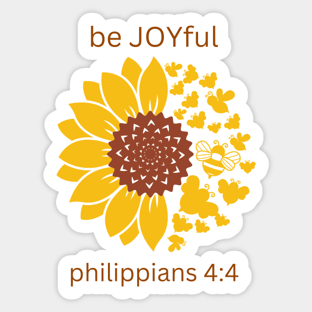 Be Joyful - Philippians 4:4 Sticker by MagpieMoonUSA